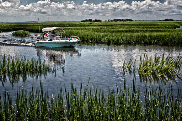 boat on marsh