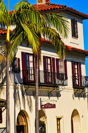 downtown building with palms se