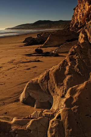 golden glow on rocks